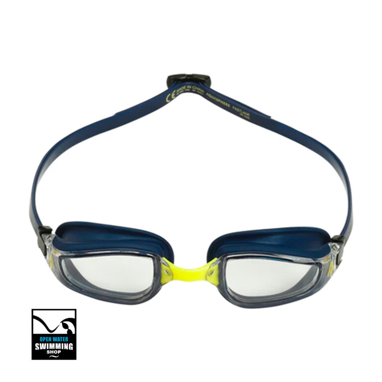 Aqua Sphere Fastlane zwembril met clear lens – comfortabele pasvorm en helder zicht voor triatlon en open water zwemmen.
