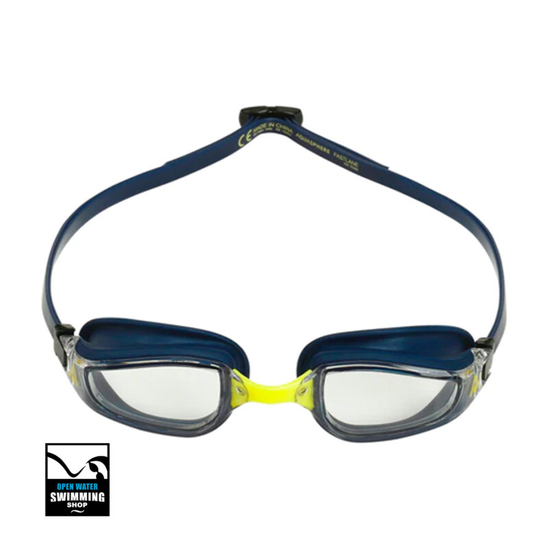 EP2990471LC_FASTLANE_NAVY-BRIGHTYELLOW_LC_B Aqua Sphere - Fastlane - Zwembril - Clear Lens - EP2990471LC - openwaterswimmingshop.nl