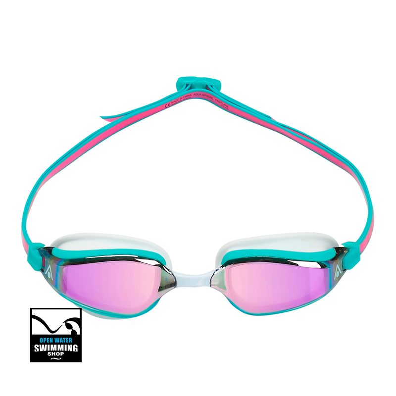 FASTLANE_EP3170243LMP_PINK-TURQUOISE-LMP_02-FRONT-openwaterswimmingshop.nl Aqua Sphere - Fastlane - Zwembril - Pink Titanium Mirrored - EP3170243LMP - openwaterswimmingshop.nl