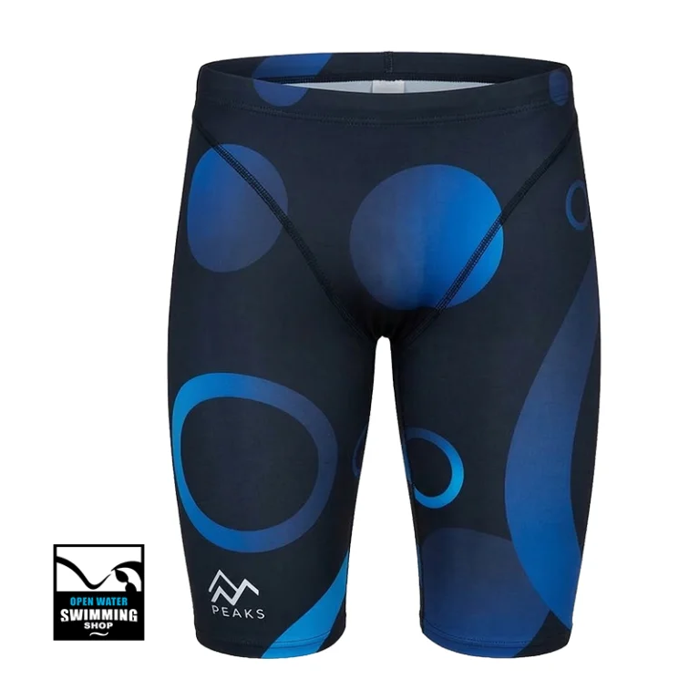 PEAKS Competitie Jammer Blue Bubbles blauwe print wedstrijdzwembroek