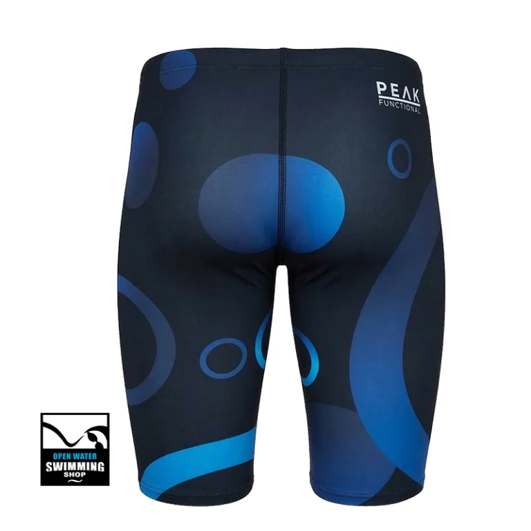 PEAKS Competitie Jammer Blue Bubbles blauwe print wedstrijdzwembroek