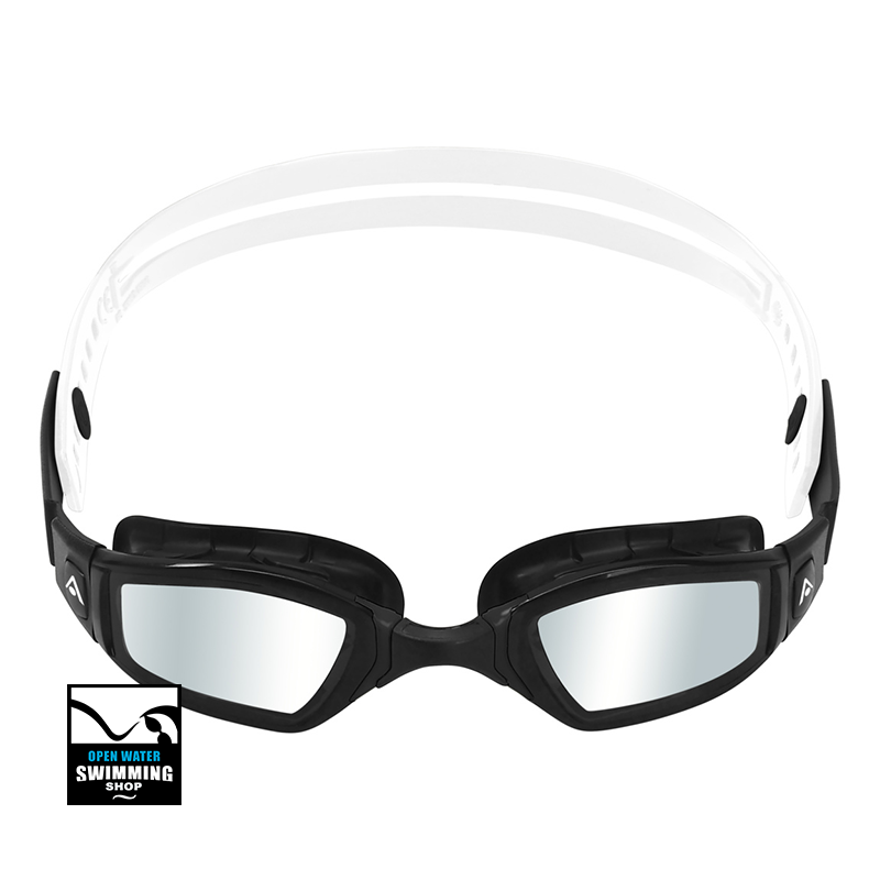 Aqua Sphere - Ninja - Zwembril - Silver Tianium - Mirrored Lens - Zwart-wit - EP3020109LMS - openwaterswimmingshop.nl
