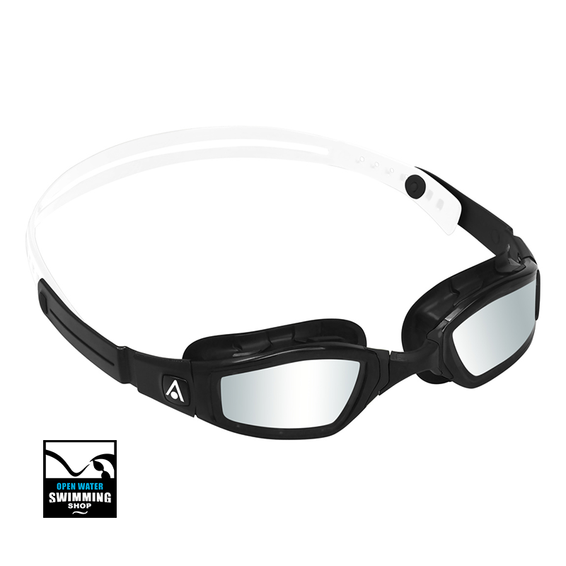 Aqua Sphere - Ninja - Zwembril - Silver Tianium - Mirrored Lens - Zwart-wit - EP3020109LMS - openwaterswimmingshop.nl