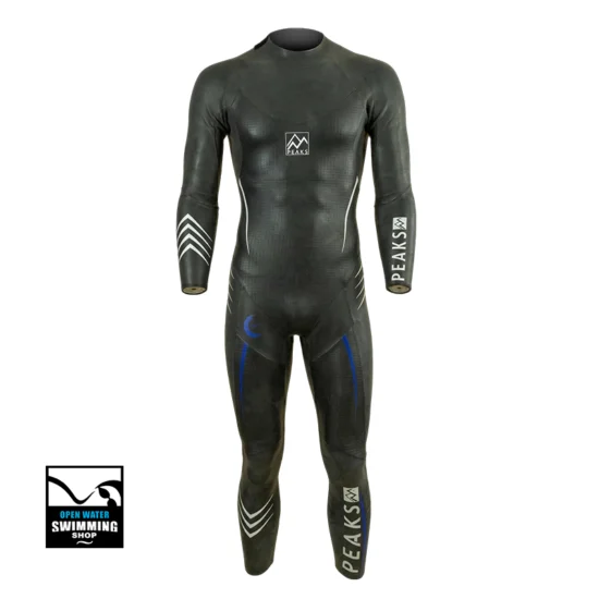 Peaks Azul wetsuit voor heren, ontworpen voor optimale prestaties in open water. Dit wetsuit voor triatlon biedt flexibiliteit en snelheid