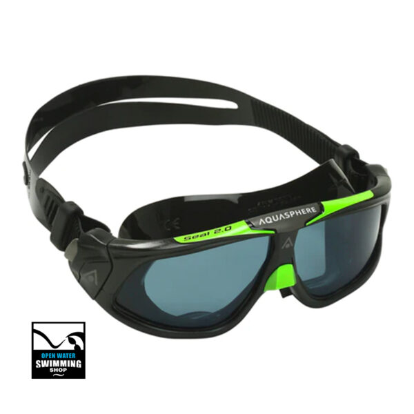 Aqua Sphere - Seal 2.0 - Zwembril - Dark Lens - Zwart - Groen - MS5070103LD - openwaterswimmingshop.nl