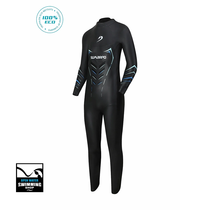 Sumarpo N-Joy Eco heren wetsuit voor triatlon en open water, verkrijgbaar bij Openwaterswimmingshop om te passen en te testen.