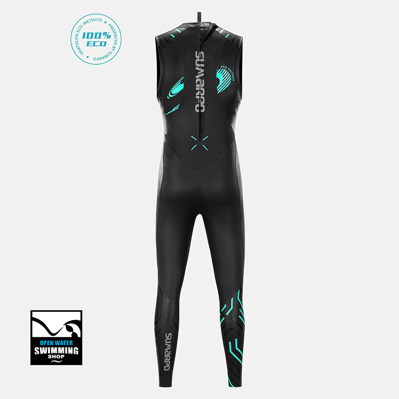Sumarpo Nova Eco Heren Mouwloos-wetsuit-back-openwaterswimmingshop