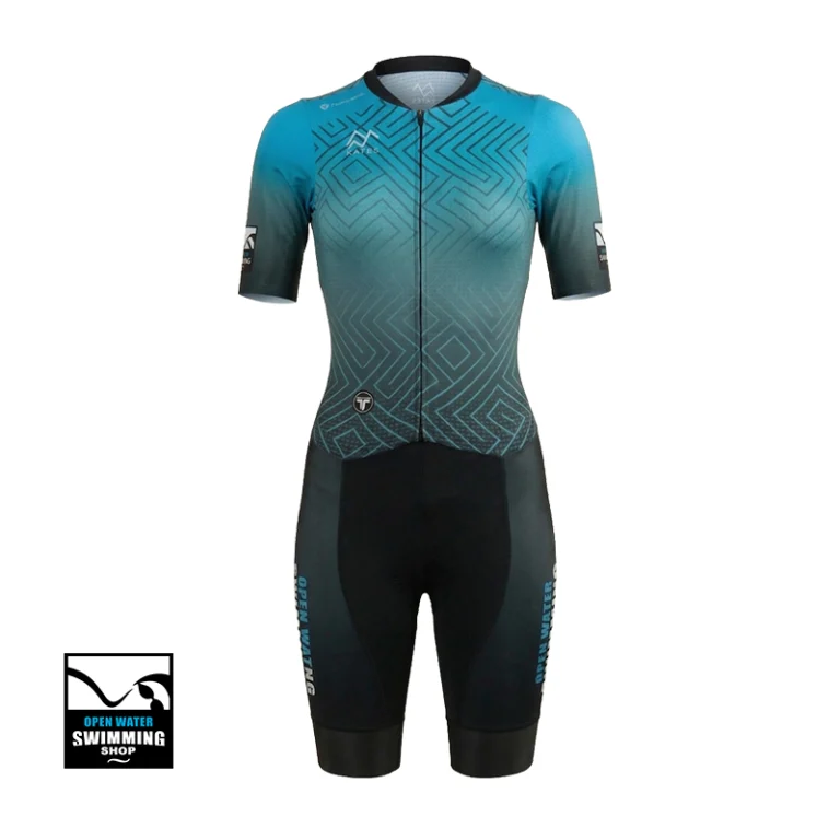 TriTiTan Elite Trisuit voor heren/dames in actie: ergonomische pasvorm voor zwemmen en hardlopen zonder schuurplekken.